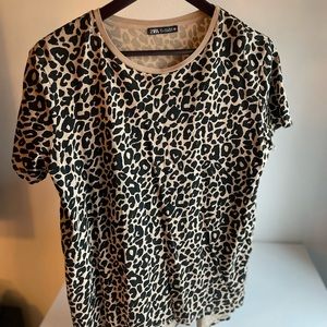 Zara Cheetah Print T-Shirt